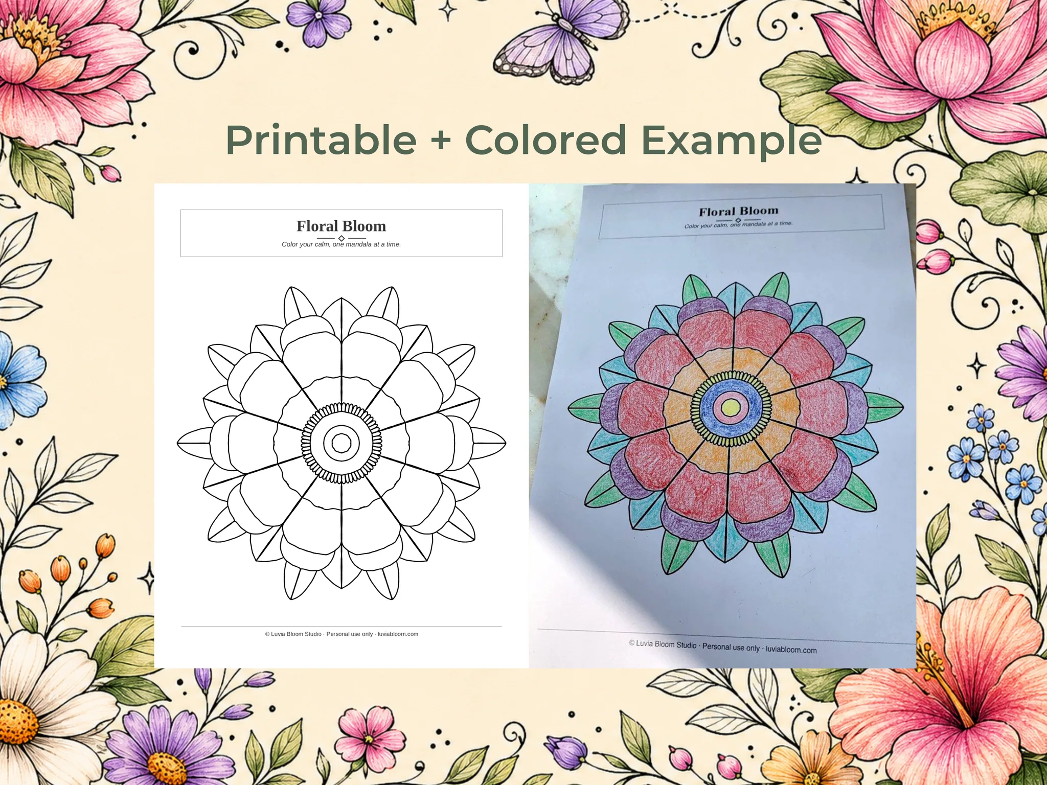 Mandalas Florales para Colorear, 19 PDFs Imprimibles — Galería 4