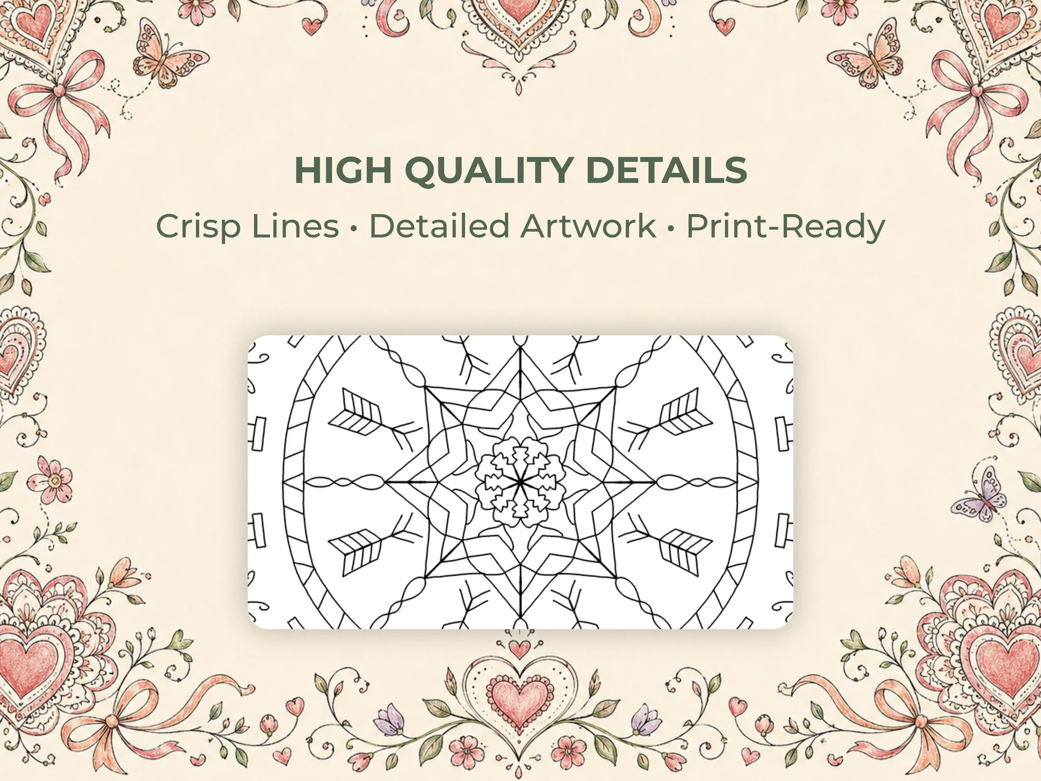 Mandalas de Corazón para Colorear, 14 Diseños de Amor — Galería 6
