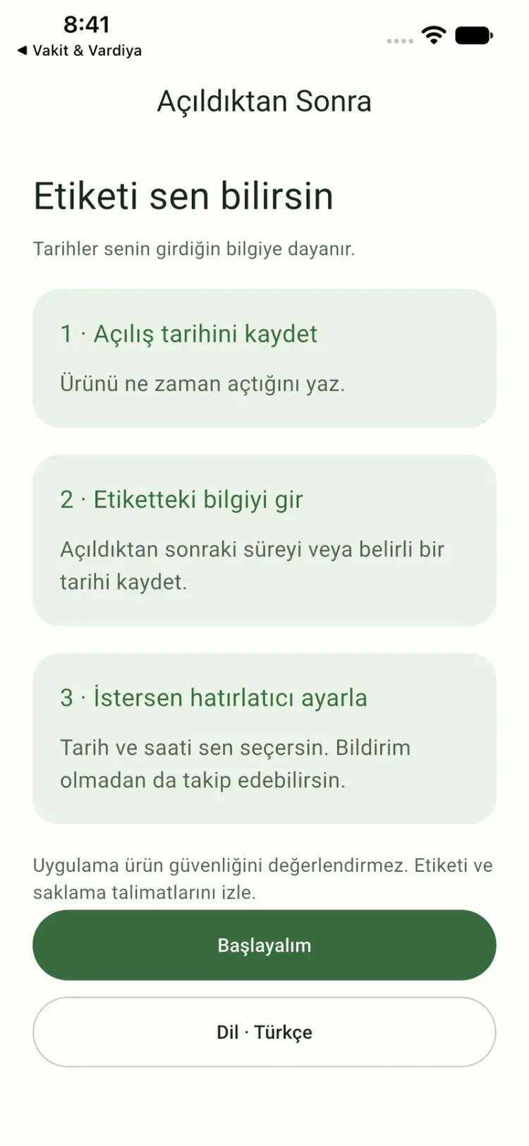 Açıldıktan Sonra — Geliştirme önizlemesi · iOS simülatörü