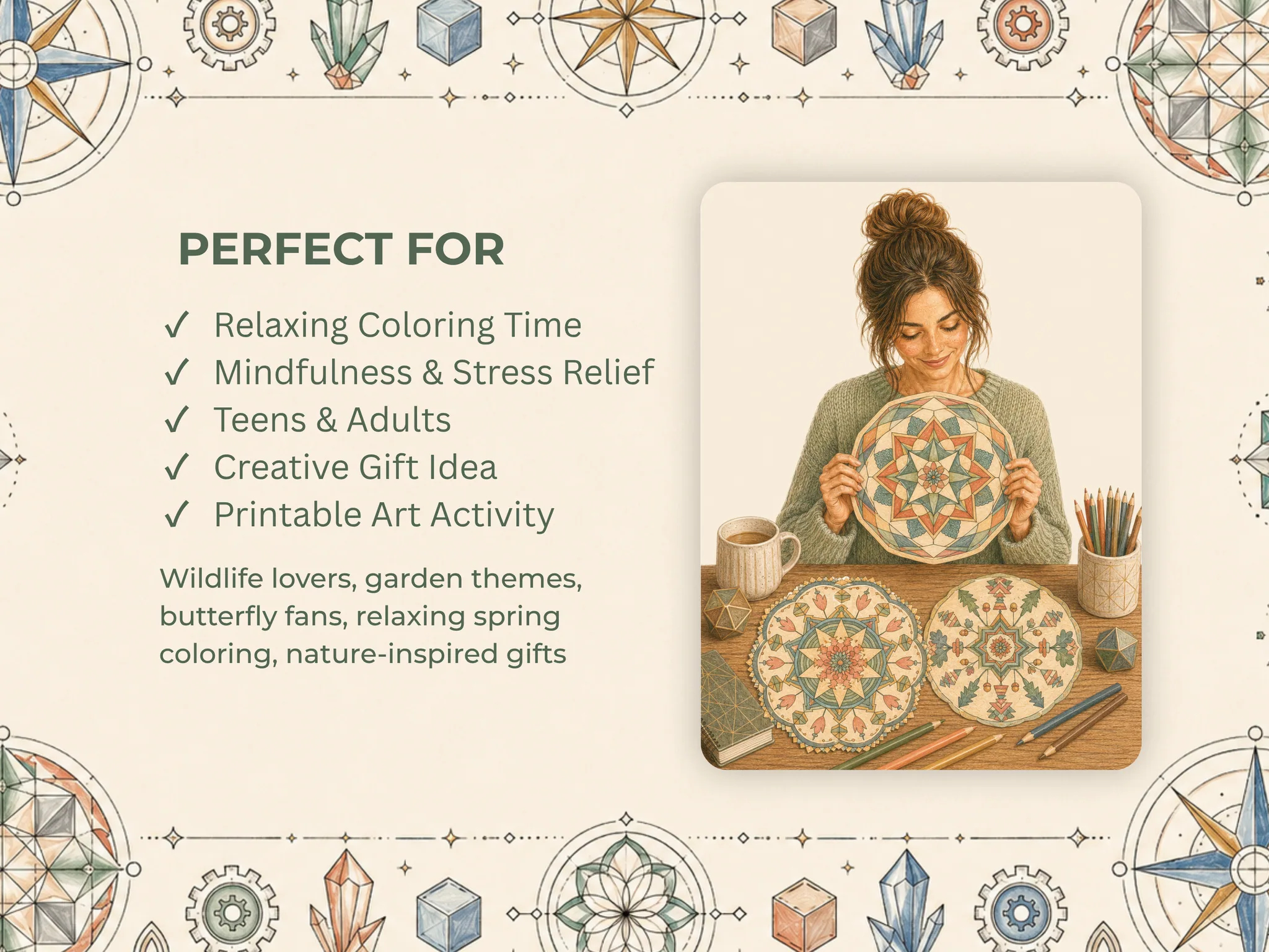 Geometrik Mandala Boyama Sayfaları, 22 Tasarım — Galeri 5